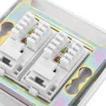 Caja de pared o canaleta de 80x80 con 2 RJ45 FTP Cat.5e 568B - RL07400 - 05