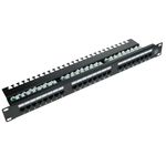 Patch panel de 24 RJ45 Cat.5e UTP 1U negro con organizador de cables para armario rack - RC04000 - 01