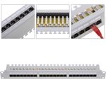 Patch panel 24 RJ45 Cat.6 UTP 1U blanco con peine - WT03200 - 02
