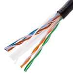 Bobina de cable de red ethernet Cat. 6 UTP CCA de 100 m rígido de color negro - LQ04300 - 07