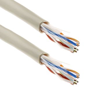 Bobina de cable de red LAN UTP categoría cat.6 24AWG CCA rígido gris 305m