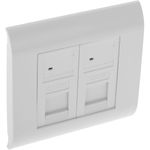 Caja de pared o canaleta de 80x80 con 2 RJ45 FTP Cat.5e 568B - RL07400 - 01