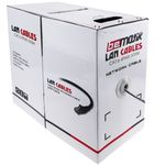 Bobina de cable de red LAN UTP categoría cat.6 24AWG CCA rígido gris 305m - LN05600 - 02