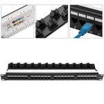Patch panel de 24 puertos RJ45 Cat.6 UTP 1U con peine - RC03800 - 02