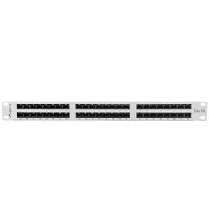 Patch panel 19" blanco de 48 RJ45 CAT.5E UTP 1U Lanberg PPU5-1048-S