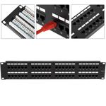 Patch panel de 48 RJ45 Cat.6 UTP 2U negro - RC03301 - 02