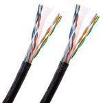 Bobina de cable de red ethernet Cat. 6 UTP CCA de 100 m rígido de color negro - LQ04300 - 06