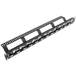 Patch panel configurable para keystone 19" de 24 RJ45 con peine FTP y UTP1U Lanberg PPKS-1224-B