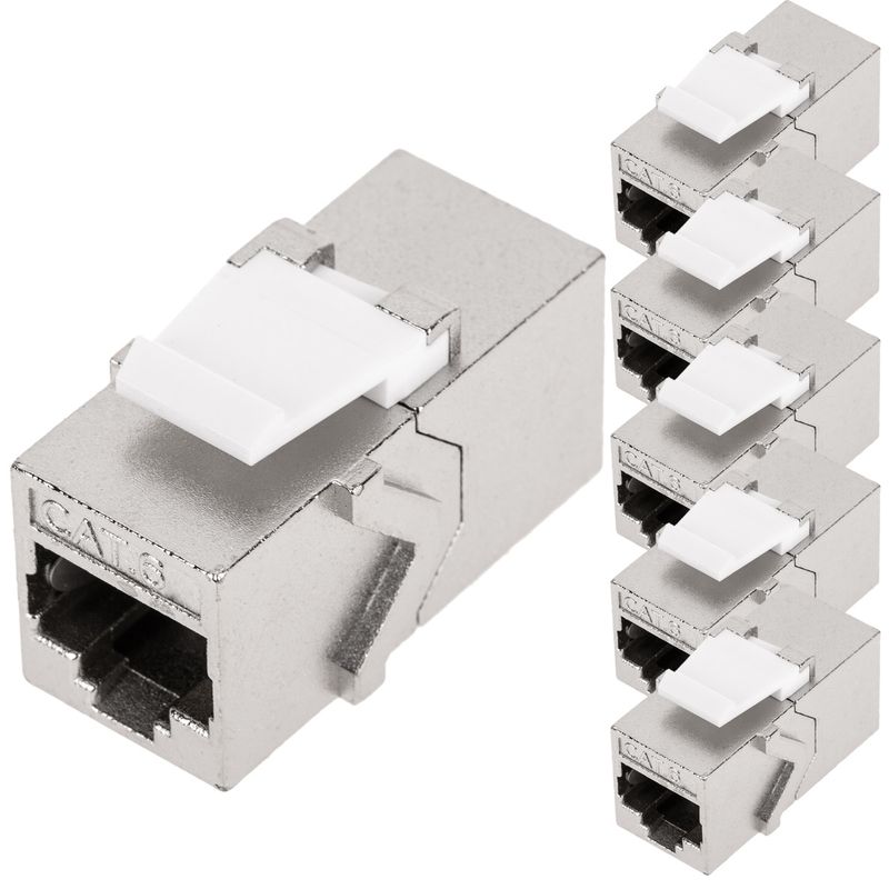 Acoplador Keystone RJ45 hembra a hembra Cat. 6 FTP pack de 6 unidades - RC14800 - 01