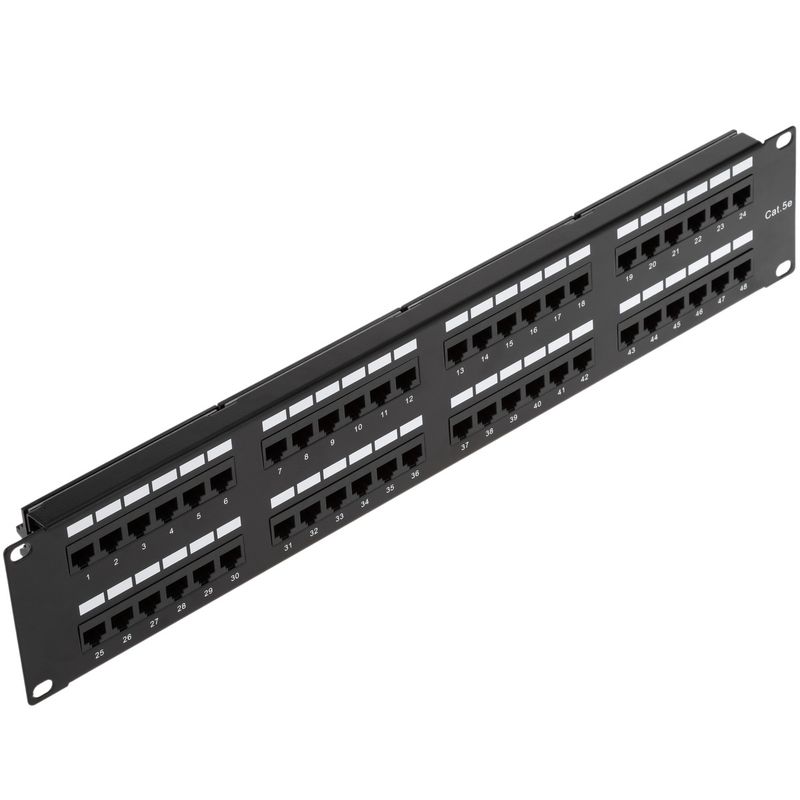 Patch panel de 48 RJ45 Cat.5e UTP 2U negro - RC03101 - 01