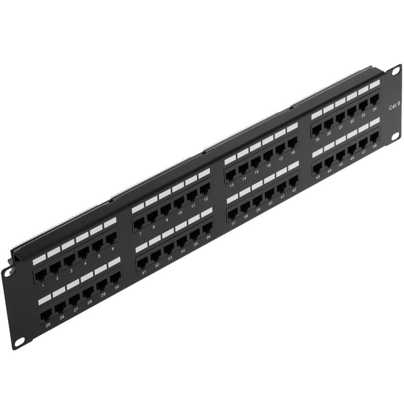 Patch panel de 48 RJ45 Cat.6 UTP 2U negro - RC03301 - 01