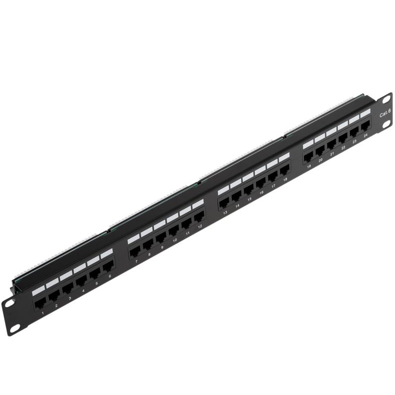 Patch panel de 24 RJ45 Cat.6 UTP 1U negro - RC03201 - 01