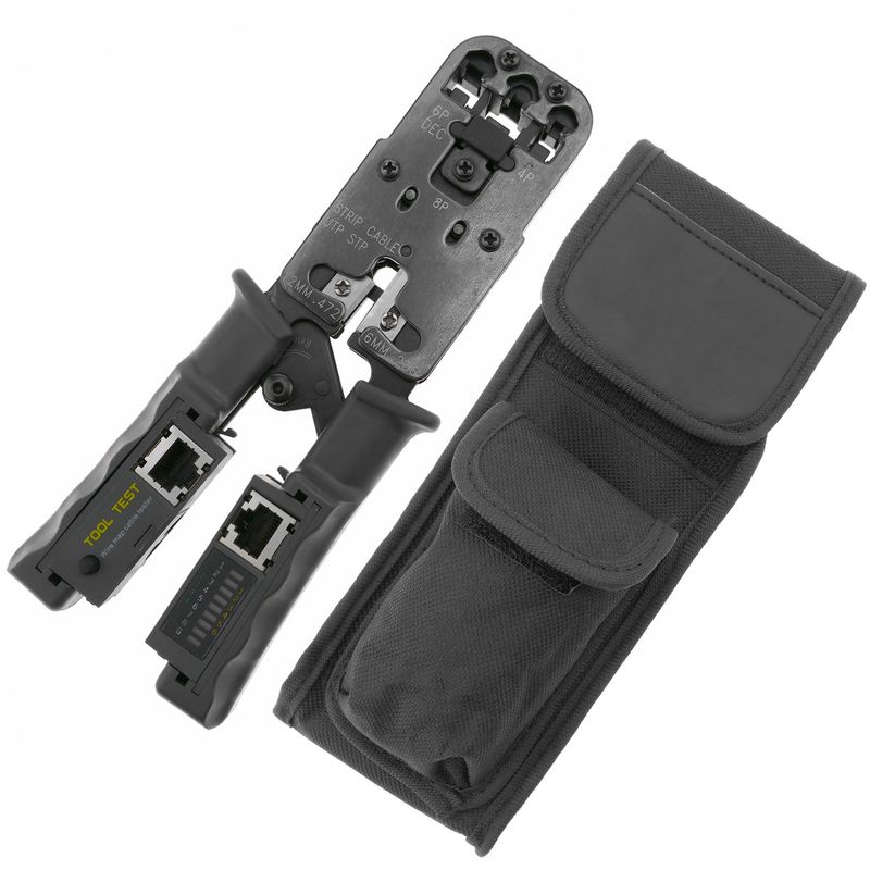 Herramienta crimpadora con comprobador de cables RJ9 RJ11 RJ12 RJ45 - CT01800 - 01