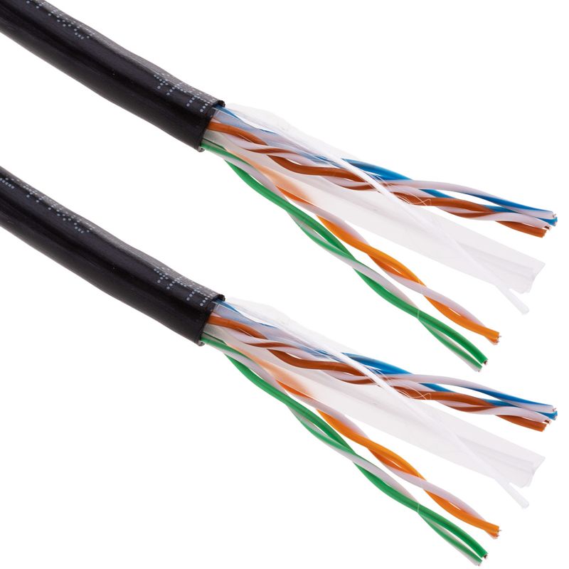 Bobina de cable de red ethernet Cat. 6 UTP CCA de 100 m rígido de color negro - LQ04300 - 01